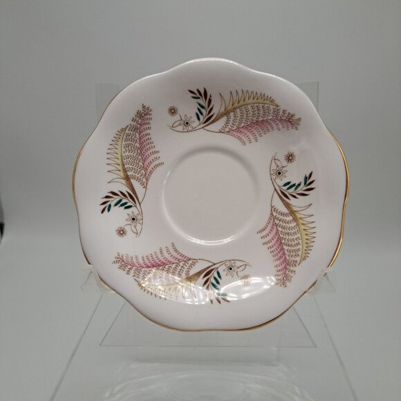 Allegro Vintage Pink Bone China Teacup & Saucer Set Gold Trim England - Picture 3 of 16